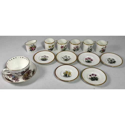 196 - MISC CHINA AND PORCELAIN INC WEDGWOOD PART COFFEE SERVICE (12 CUPS AND SAUCERS), ROYAL WORCESTER DIT... 