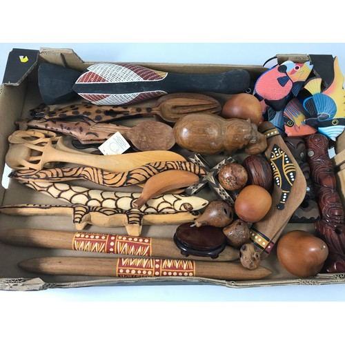 401 - BOX OF MISC. TREEN ITEMS