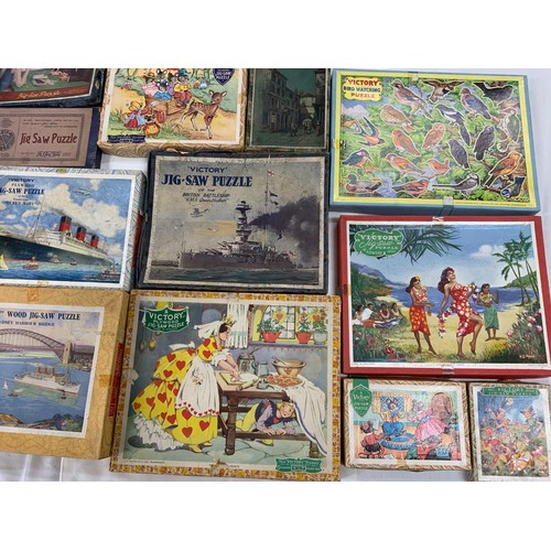 48 - COLLECTION OF VINTAGE VICTORY JIGSAWS, PLUS CHAD VALLEY JIGSAWS