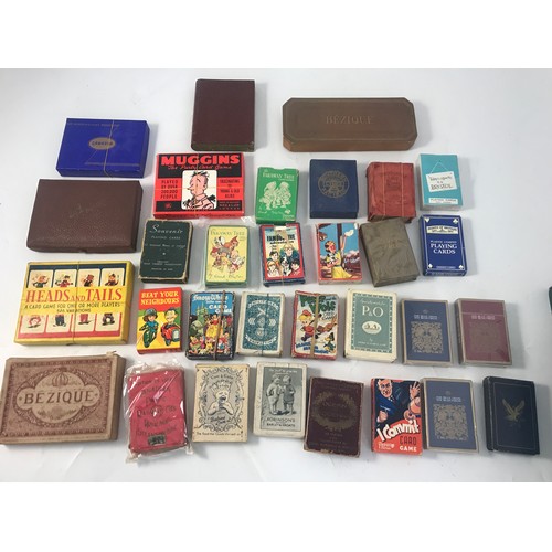 161 - COLLECTION OF NOVELTY AND OTHER PLAYING CARDS AND GAMES INCLUDING HEADS AND TAILS, UNION CASTLE LINE... 