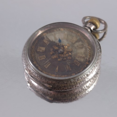 361 - FERROVIE DELLO STATO ENGRAVED POCKET WATCH WITH TENNIS DECORATION HAVING BREVET GOLD MEDAL MOVEMENT ... 