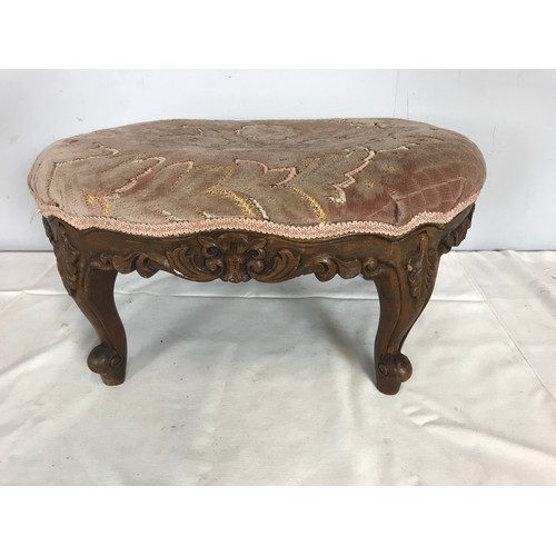 239 - EDWARDIAN MAHOGANY FOOT STOOL