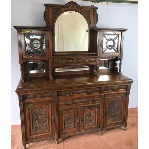 128 - IMPRESSIVE VICTORIAN OAK SIDEBOARD