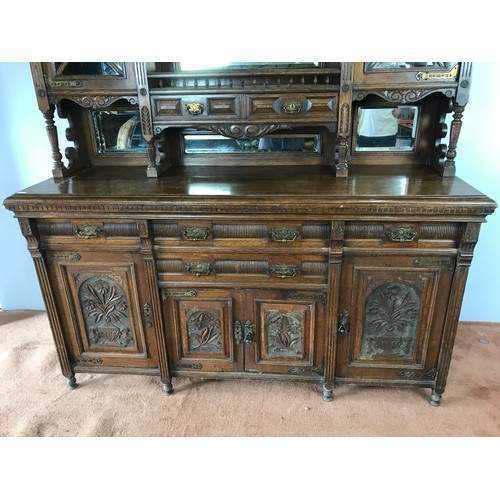 128 - IMPRESSIVE VICTORIAN OAK SIDEBOARD