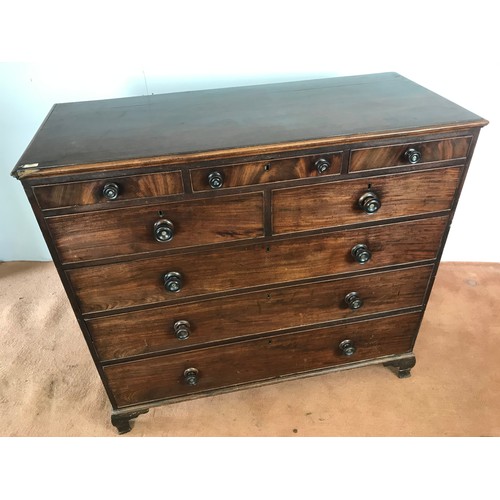 168 - LARGE MAHOGANY CHEST OF 3 OVER 2 OVER 3 DRAWERS