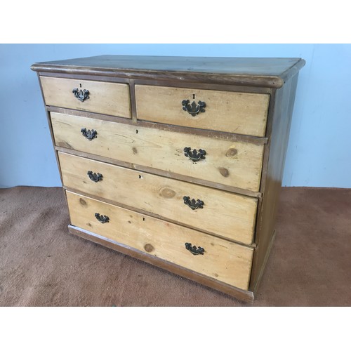 166 - PINE CHEST OF 3 PLUS 2 DRAWERS