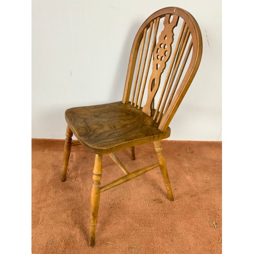 380 - SET OF 6 WHEEL BACK KITCHEN CHAIRS