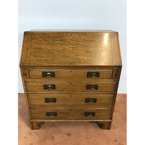 222 - EARLY 20TH CENTURY OAK FALL FRONT BUREAU