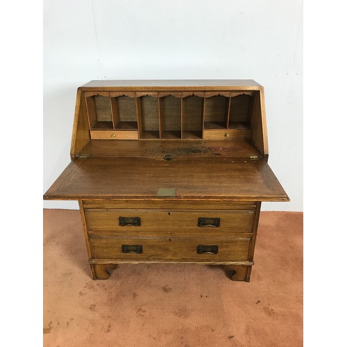 222 - EARLY 20TH CENTURY OAK FALL FRONT BUREAU