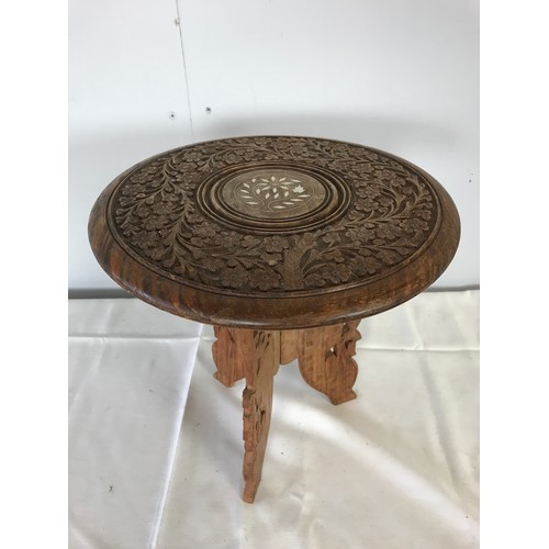 260 - 2 CARVED SANDALWOOD INDIAN TABLES