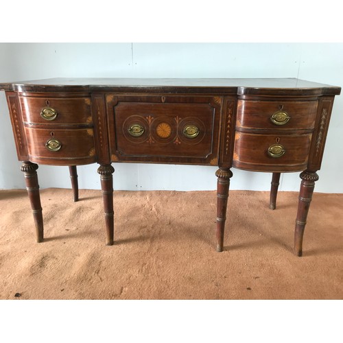 206 - GEORGIAN INLAID MAHOGANY SIDEBOARD