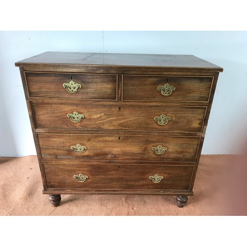 230 - MAHOGANY CHEST OF 2 OVER 3 DRAWERS