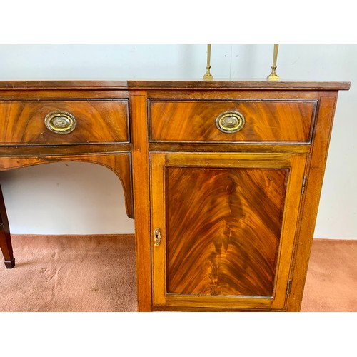 295 - GOOD QUALITY FLAME MAHOGANY SIDEBOARD, APPROX 183CM LONG