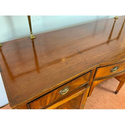 295 - GOOD QUALITY FLAME MAHOGANY SIDEBOARD, APPROX 183CM LONG