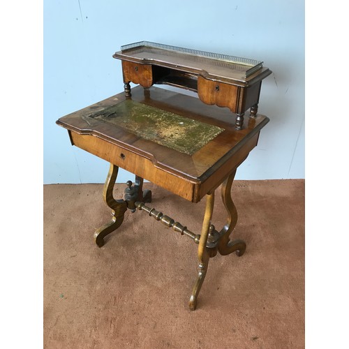 15 - WRITING DESK WITH LYRE SUPPORTS AND GALLERY