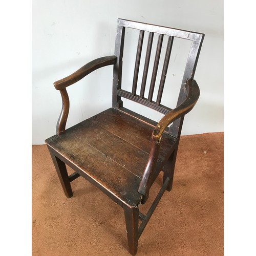 351 - COMMODE CHAIR AND A PLANK CHAIR