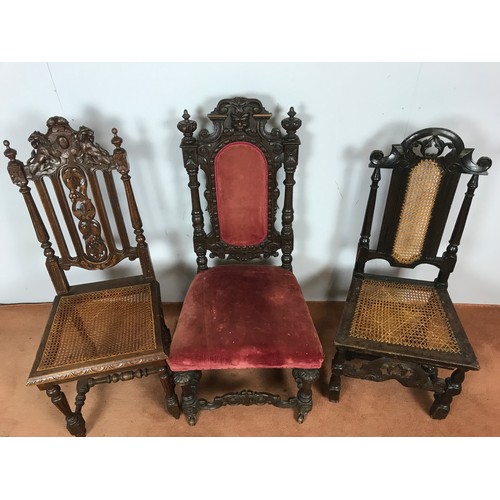 353 - 3 CROMWELLIAN STYLE CHAIRS