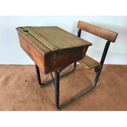 106 - VINTAGE SCHOOL DESK WITH SEAT