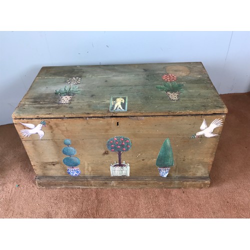 72 - BLANKET BOX WITH HINGED LID 92cm x 47cm and stands 50cm TALL