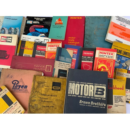 25 - MOTORING EPHEMERA, MANUALS, CATALOGUES INC. TIMKEN, RANGE ROVER, BEDFORD, GIRLING, PAYEN, LUCAS, COM... 