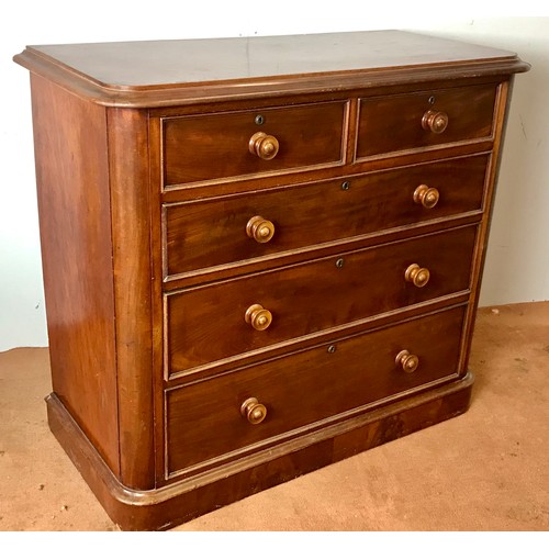 80 - VICTORIAN MAHOGANY CHEST OF 2 OVER 3 DRAWERS, approx. 119 cm