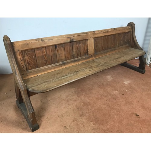 88 - PITCH PINE PEW, approx. 216 cm