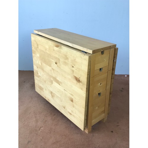 76 - IKEA STYLE DROP LEAF TABLE WITH END DRAWERS