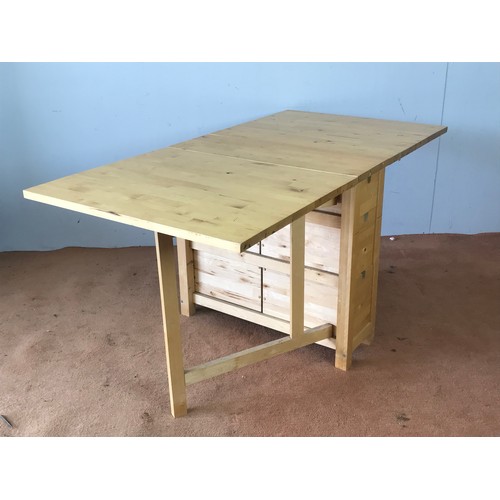 76 - IKEA STYLE DROP LEAF TABLE WITH END DRAWERS