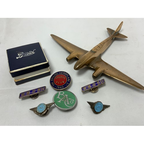 64 - AVIATION INTEREST, BRISTOL AEROPLANE COMPANY COLLECTION OF BADGES,  INCLUDING BRISTOL AEROPLANE GREE... 