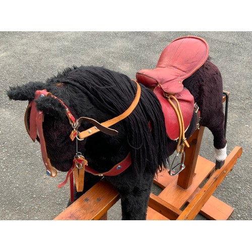 62 - SUBSTANTIAL CHILDS  PEGASUS HAND MADE VINTAGE ROCKING HORSE