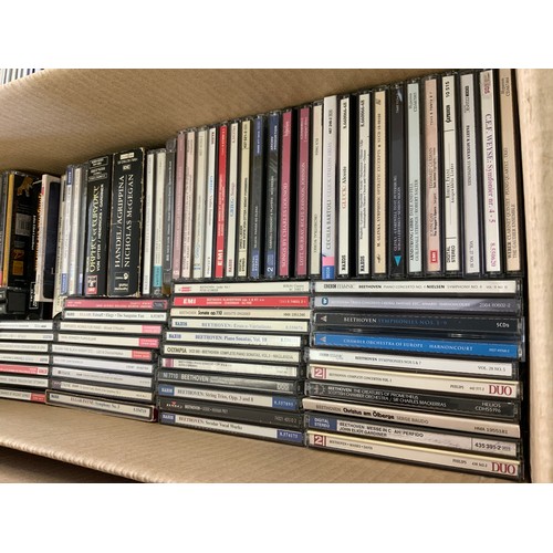 337 - BOX OF APPROX. 90 MIXED GENRE CD's