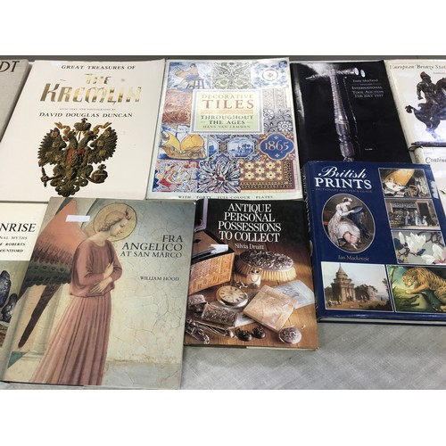 29 - QUANTITY OF BOOKS INCLUDING PAINTINGS OF REMBRANT BRITISH PRINTS, FRA ANGELICO BOOKS ON EUROPEAN BRO... 