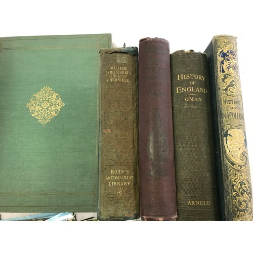 84 - BOOKS INCLUDING HYMNS, PRAYER BOOK, WILLIAM OF MALMESBURY ENGLISH CHRONICLE, HISTORY DE NAPOLEON, AN... 