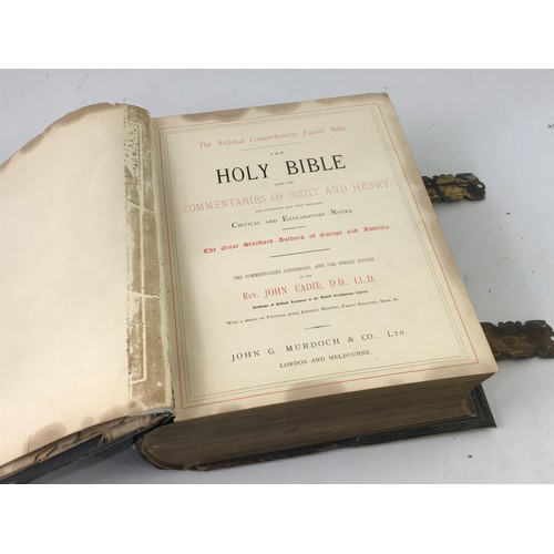 63 - VINTAGE OLD LARGE FAMILY BIBLE BY THE REV. JEDEADIE