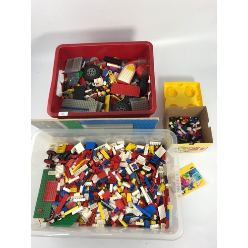 57 - LARGE QUANTITY MIXED AND VINTAGE LEGO INC A CONTAINER OF LEGO FIGURES