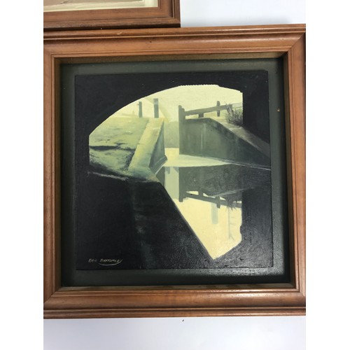 62 - 3 SMALL FRAMED OIL ON BOARD BY PAINTINGS ERIC BOTTOMLEY