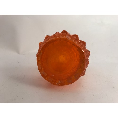 322 - WHITEFRIARS TANGERINE GLASS PINE CONE VASE