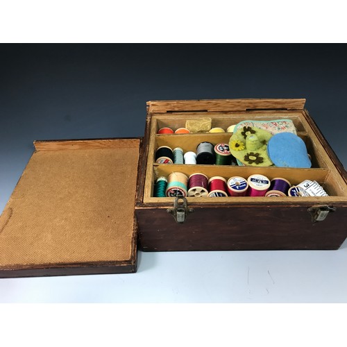 518 - XYLOPHONE, SEWING BOX AND CONTENTS AND 2 OTHER BOXES TOGETHER WITH AN EVERSHARP PROPELLING PENCIL IN... 