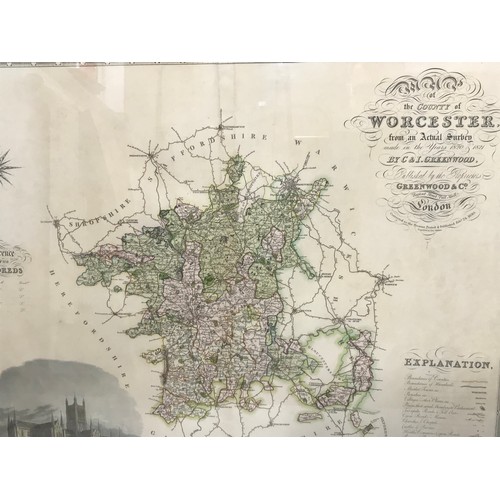 77 - MAP OF THE COUNTY OF WORCESTER FROM AN ACTUAL SURVEY MADE IN THE YEARS 1820 AND 1821 BY C&I GREENWOO... 