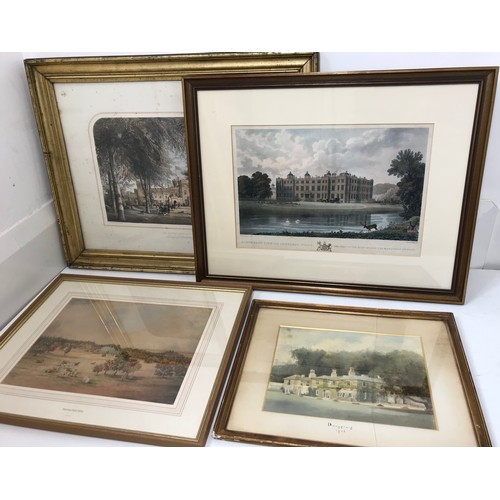 21 - 2 TOPOGRAPHICAL LITHOGRAPHS, A WATERCOLOUR 'ROWLEY HALL' W.ALLEN AND  WATERCOLOUR 'DANYCRAIG' DATED ... 