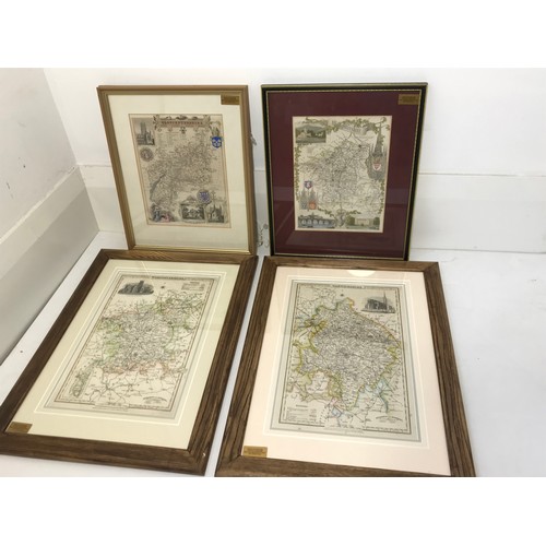 80 - MISC. FRAMED MAPS INC. WORCESTERSHIRE, GLOUCESTERSHIRE, WARWICKSHIRE BY PIGOT AND OTHERS