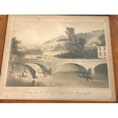 57 - PAIR OF MONOCHROME ENGRAVINGS ‘MONTGOMERYSHIRE’ GOOD QUALITY FRAMES