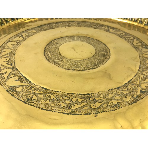 429 - INDIAN BRASS TRAY, APPROX 62cm WIDE