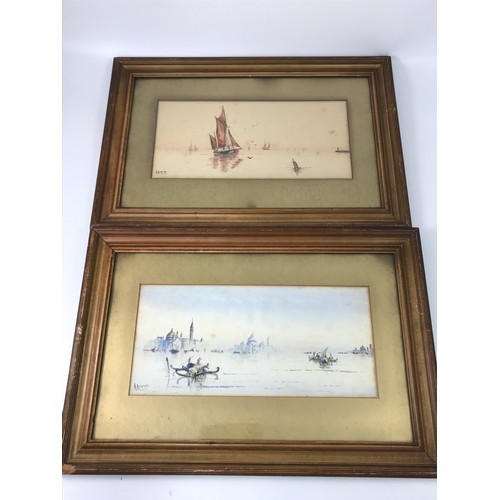 4 - PAIR OF VICTORIAN VENETIAN WATER COLOURS SIGNATURE A ASHFORD