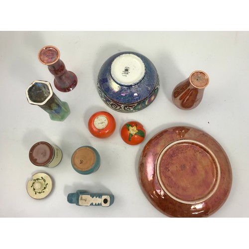 264 - MISC. CHINA AND PORCELAIN INC. MALING LUSTRE, LAWLEYS LUSTRE, MOTTO WARE, CARLTON ORANGE POT ETC