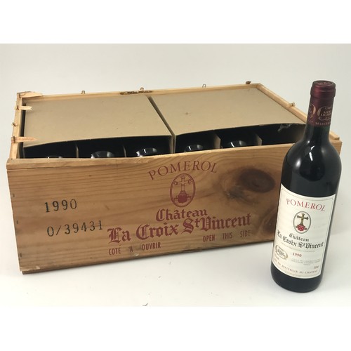 471 - CASE 12 BOTTLES POMEROL CHATEAU LA CROIX SAINT VINCENT 1990, Provenance- from the cellar of a titled... 