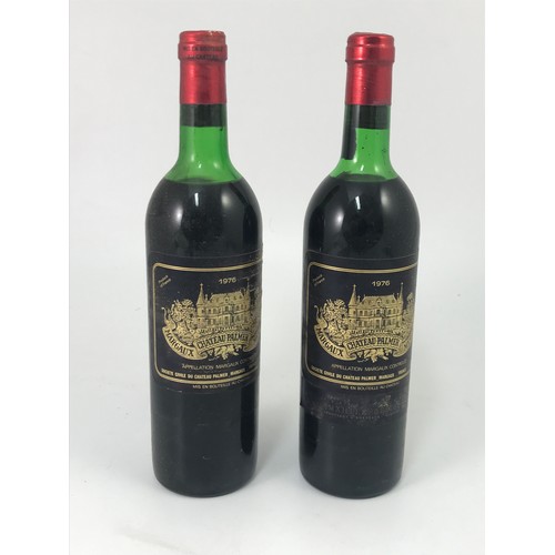 464 - 2 BOTTLES CHATEAU PALMER MARGAUX 1976, Provenance- from the cellar of a titled gentleman