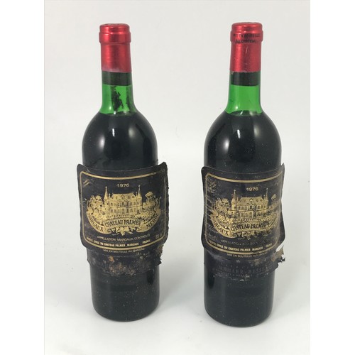 465 - 2 BOTTLES CHATEAU PALMER MARGAUX 1976, Provenance- from the cellar of a titled gentleman