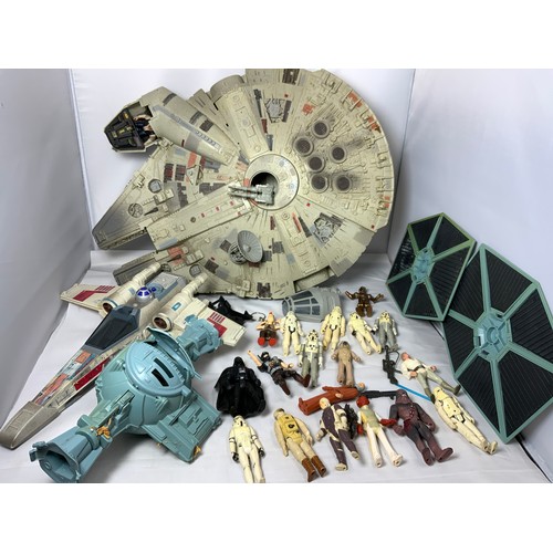 59 - STAR WARS MODELS, MILLENNIUM FALCON, JEDI, CHARACTERS, X WING FIGHTER,  ETC.