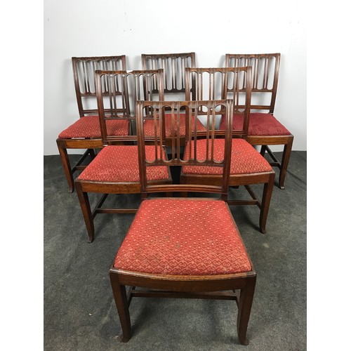 374 - SET OF 6 GOOD QUALITY DINING CHAIRS WITH DROP IN SEATS